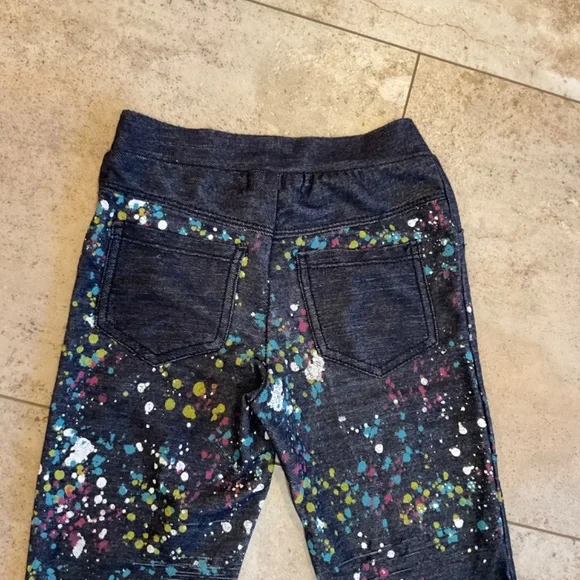 Ta-Eam Collection Girls Stretch Pants Blue Paint Splatter Sz M (5) - Picture 8 of 10